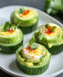 Avocado-Ei-Salat in Gurken-Cups