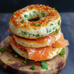 Belegte Low Carb Bagel mit Lachs – frisch gebacken