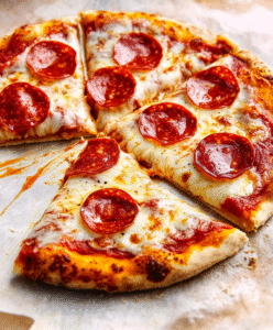 Blumenkohl-Pizza mit Pepperoni