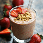 Ei­weiß­sha­ke mit Erd­bee­ren und Whey Pro­te­in