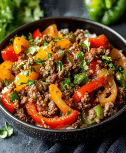 Keto Hackfleisch-Paprika-Schüssel