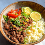 Keto Hackfleisch-Pfanne mit Blumenkohlreis