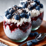 Keto Kokos-Chia-Pudding mit Heidelbeeren – einfach und erfrischend