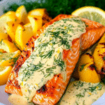 Keto-Lachs mit Zitronen-Dill-Sauce Keto-Lachs mit Zitronen-Dill-Sauce