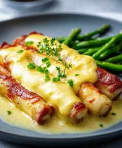 Keto Spargel mit Schinken und Sauce Hollandaise