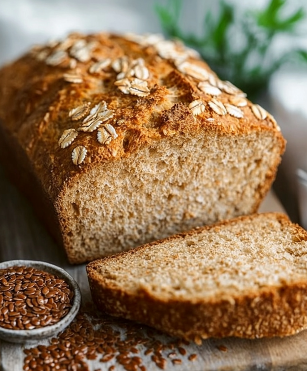Klei­nes Ei­weiß­brot mit Lein­sa­men – Gesund und lecker!