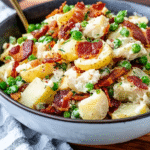 Köstlicher falscher Low Carb Kartoffelsalat mit Speck