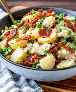 Köstlicher falscher Low Carb Kartoffelsalat mit Speck