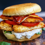 Low Carb Chicken Sandwich mit Ranchsauce