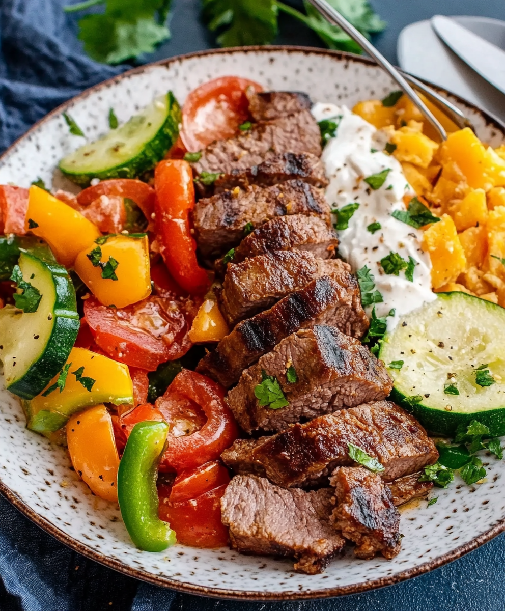 Low-Carb Döner-Teller mit Fleisch & Gemüse: So gelingt’s!