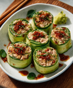 Low Carb Gurken-Rollen mit Thunfisch-Füllung – schnell und proteinreich