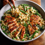 Low Carb Hähnchen mit Nudeln und Erbsen
