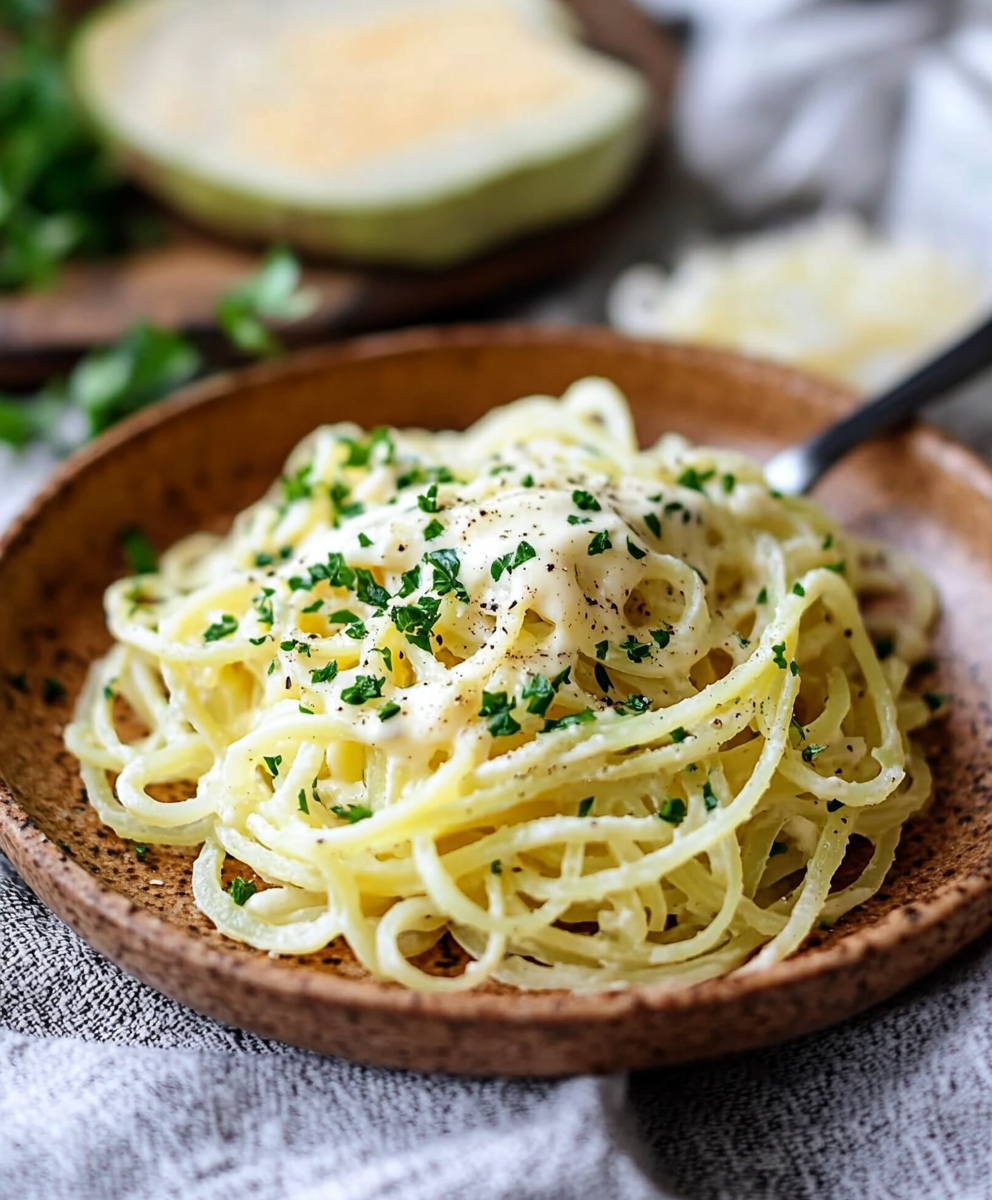 Low Carb Kohlrabi Spaghetti mit Käsesauce: Ein Genuss!