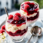 Low Carb Milchreis mit leckerer Himbeermarmelade