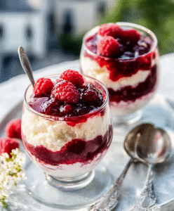 Low Carb Milchreis mit leckerer Himbeermarmelade