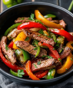 Low-Carb Rindersteak Streifen auf Paprika-Fenchel-Gemüse
