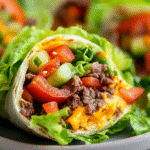 Mini Low Carb Cheeseburger Salad Wraps Platte