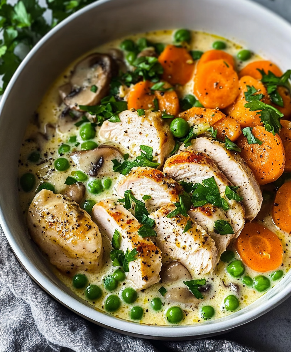 Putengeschnetzeltes mit Erbsen und Karotten – Ein einfaches Rezept für Genuss!