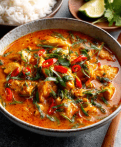 Rotes Thai Curry mit Hähnchen Low Carb