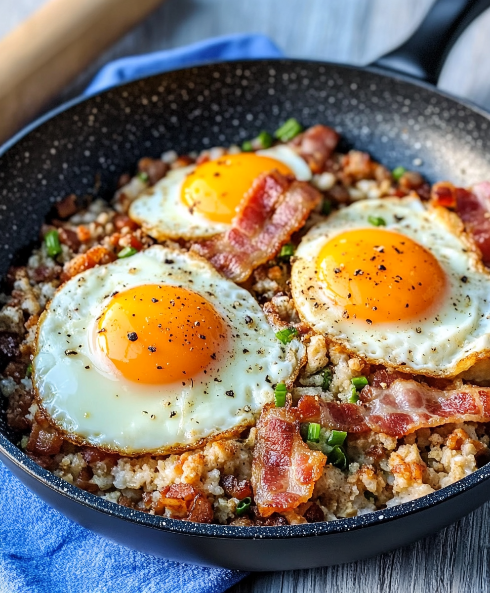 Schwedische Low Carb Pfanne mit Speck und Ei: Das perfekte Frühstück!