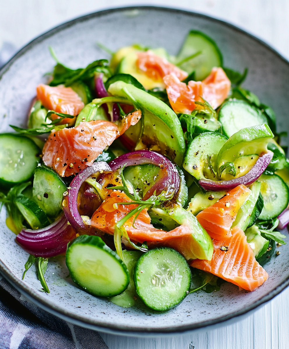 Sommerlicher Räucherlachs Gurkensalat: Der perfekte Genuss!