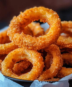 Super knusprige und deftige Low Carb Zwiebelringe