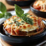 Überbackene Low Carb Auberginen Mozzarella Türmchen Italian Style