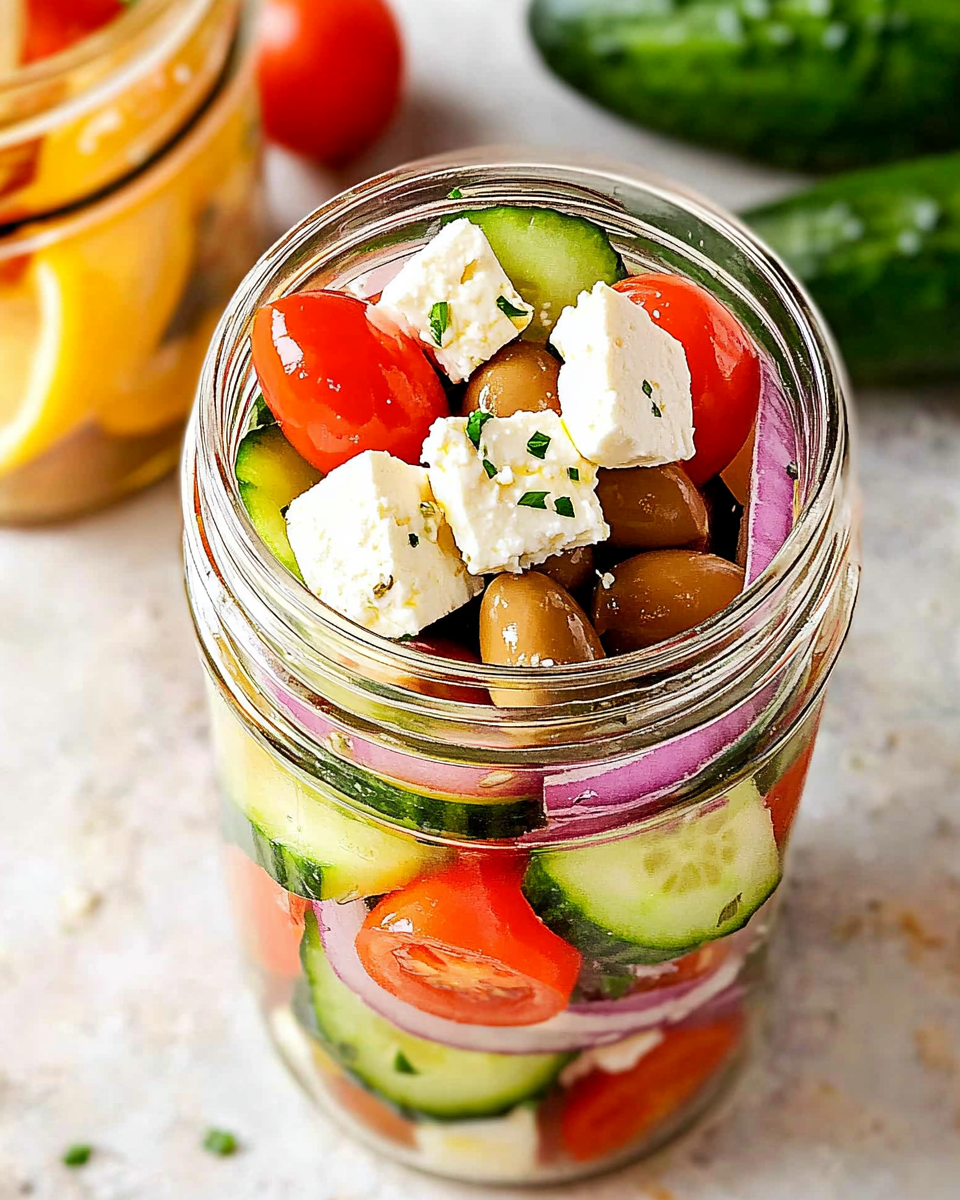 Keto-Griechischer Salat im Glas: Gesund und lecker genießen!