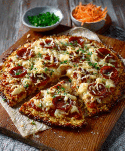 Blumenkohl-Pizza mit Peperoni & Gouda