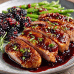 Gebratene Keto-Entenbrust mit Brombeer-Reduktion