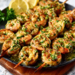 Gebratene Scampi in Knoblauch-Butter mit Kräuter-Gremolata