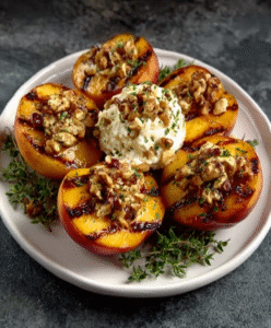 Gegrillte Pfirsiche mit Mascarpone & Haselnüssen