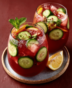 Hibiskus-Gurken-Eistee-Salat