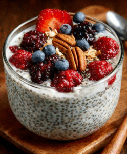 Joghurt-Beeren-Porridge mit Chia