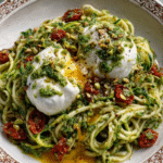 Kalte Zoodles mit Pistazien-Pesto & Burrata