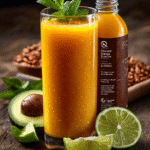 Kaltgepresste Avocado-Kerne-Orange