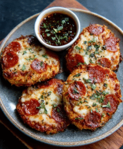 Keto-Blumenkohl-Pizza-Pockets mit Salami