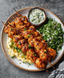 Keto Butter-Hähnchen-Spieße (Joghurt-Marinade)