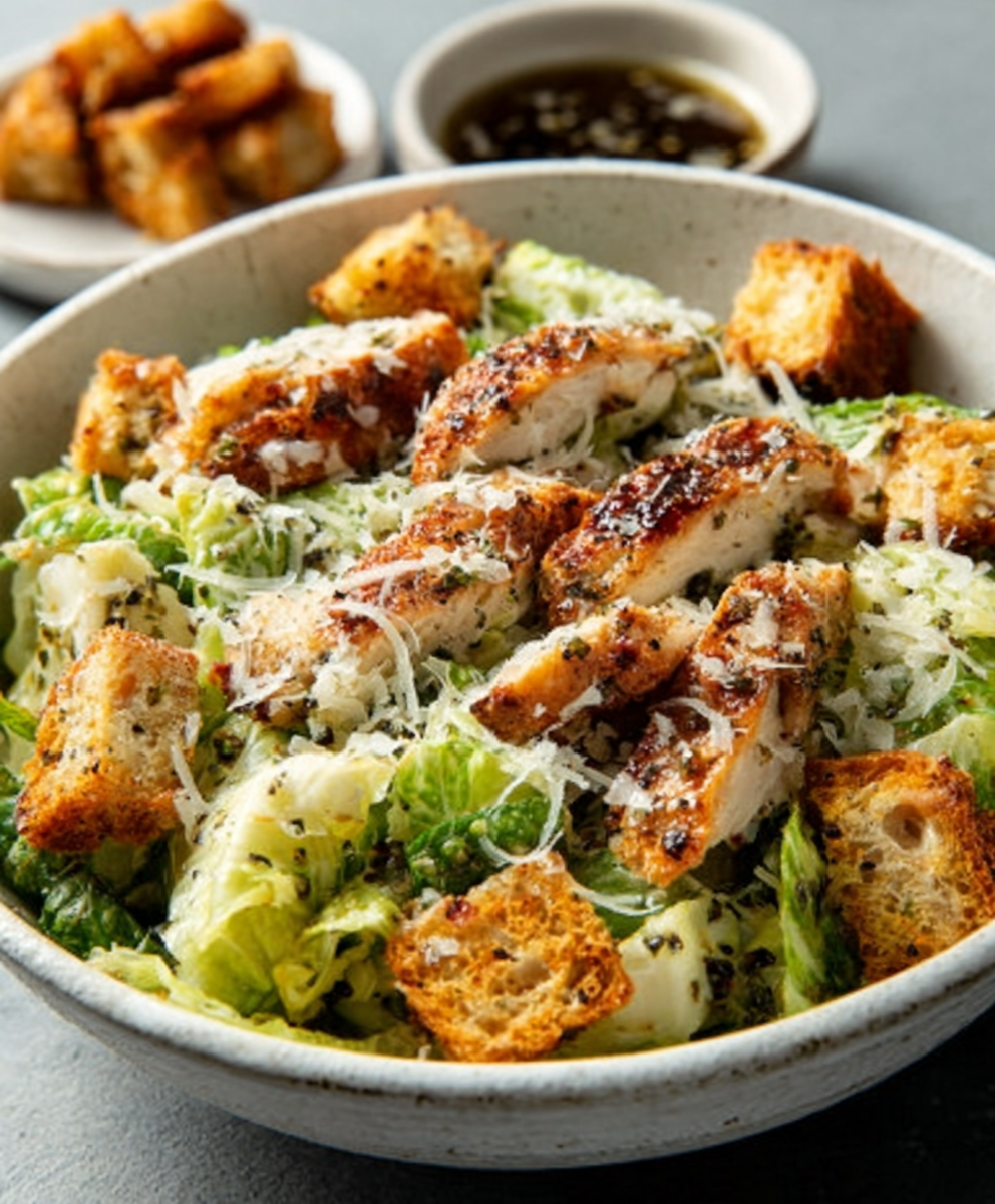 ketodiat 10 Keto-Caesar-Salat mit Parmesan-Chips und Anchovy-Dressing – Der perfekte Low-Carb Genuss!
