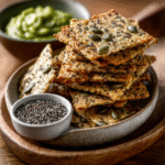 Keto-Chiasamen-Cracker mit Kürbiskernmehl