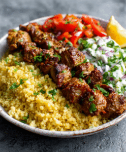 Keto Döner-Teller mit Blumenkohlreis