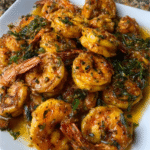 Keto-Garnelen in Knoblauch-Butter mit Algenstreifen