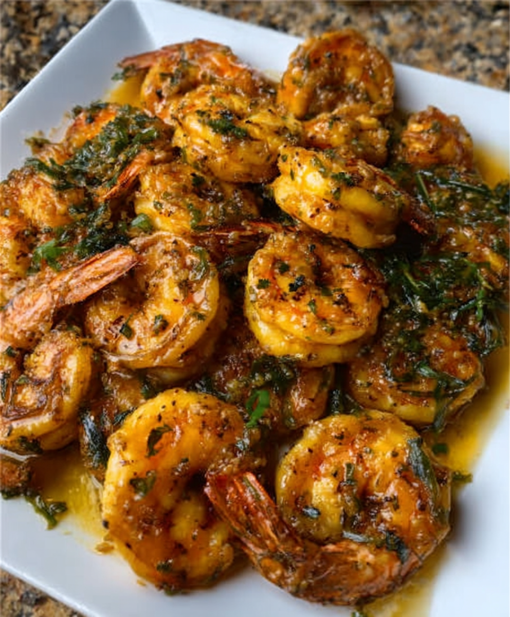 Keto-Garnelen in Knoblauch-Butter mit Algenstreifen entdecken!