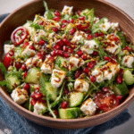 Keto-Granatapfel-Feta-Salat mit Gurke