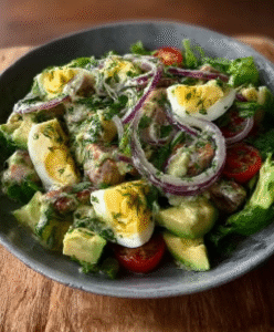 Keto-Heringssalat mit Avocado-Dressing (Nordic-inspired)