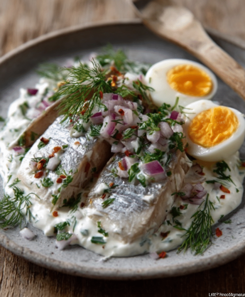 Keto Heringssalat nach Art Matjes: Ein Genuss für die Diät! 4 Current image: Keto Heringssalat nach Art Matjes (mit saurer Sahne & Dill)