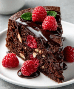Keto-Himbeer-Schokoladen-Torte mit Avocado-Ganache