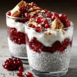 Keto-Kokos-Joghurt mit Chia und Granatapfel