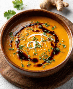 Keto-Kürbis-Kokos-Suppe mit Ingwer