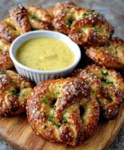 Keto-Mandelmehl-Brezeln mit Käse-Dip